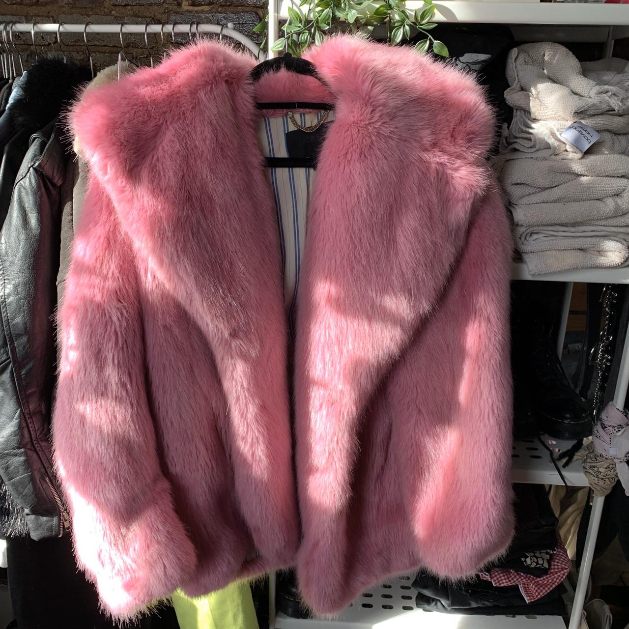 Women's J.Crew Pink Faux Fur Jacket A2 Jackets