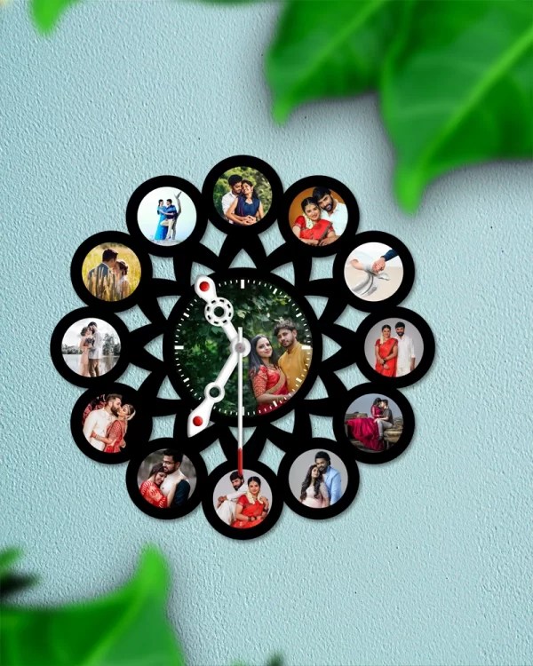 Customized Round Shape Collage Wall Clock A2ZEEGIFTS