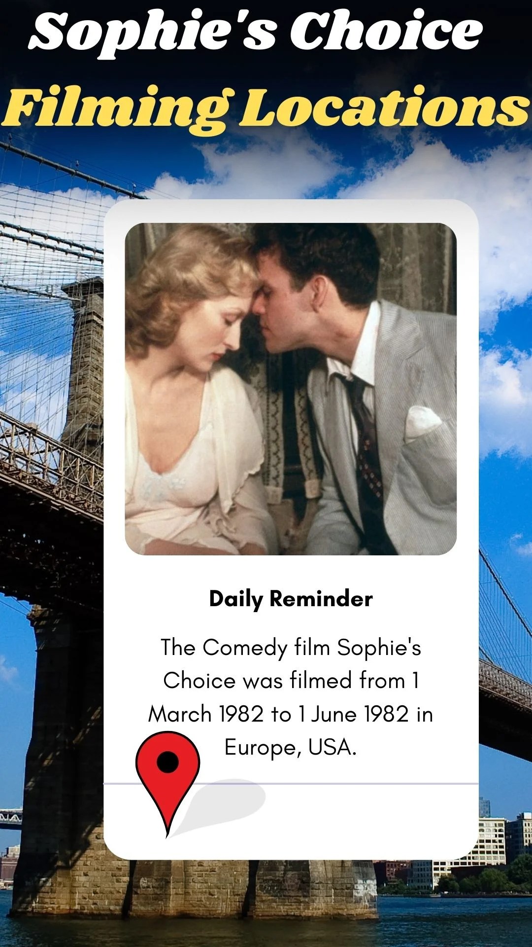 Sophie's Choice Filming Locations (1982)