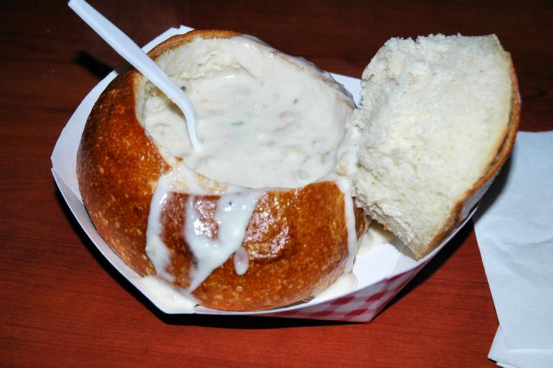 Mmmmm... clam Chowder Bread Bowl at Fisherman's Wharf