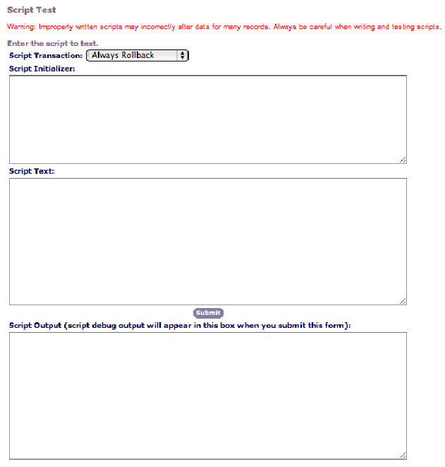 Understanding the Script Test Tool