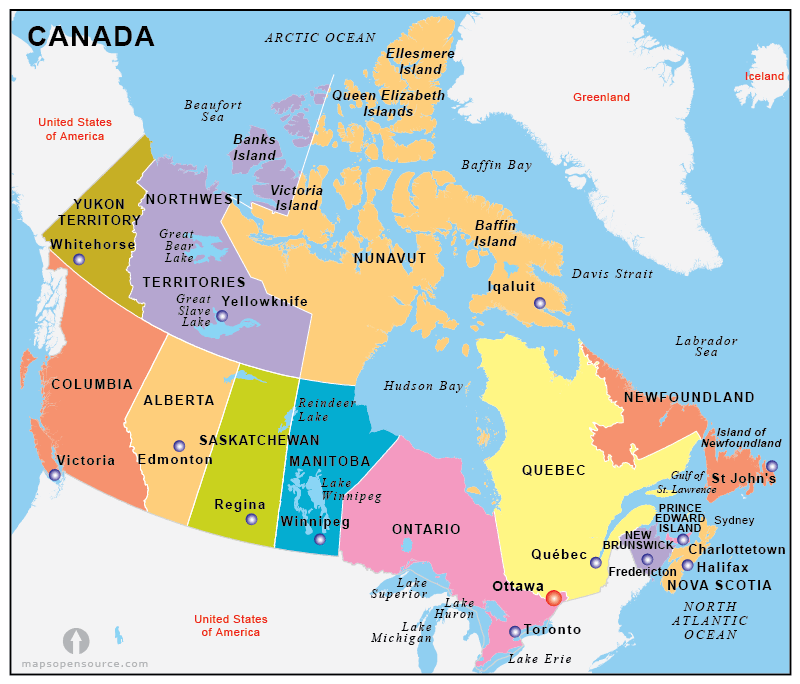 All The States In Canada Map AAA유학
