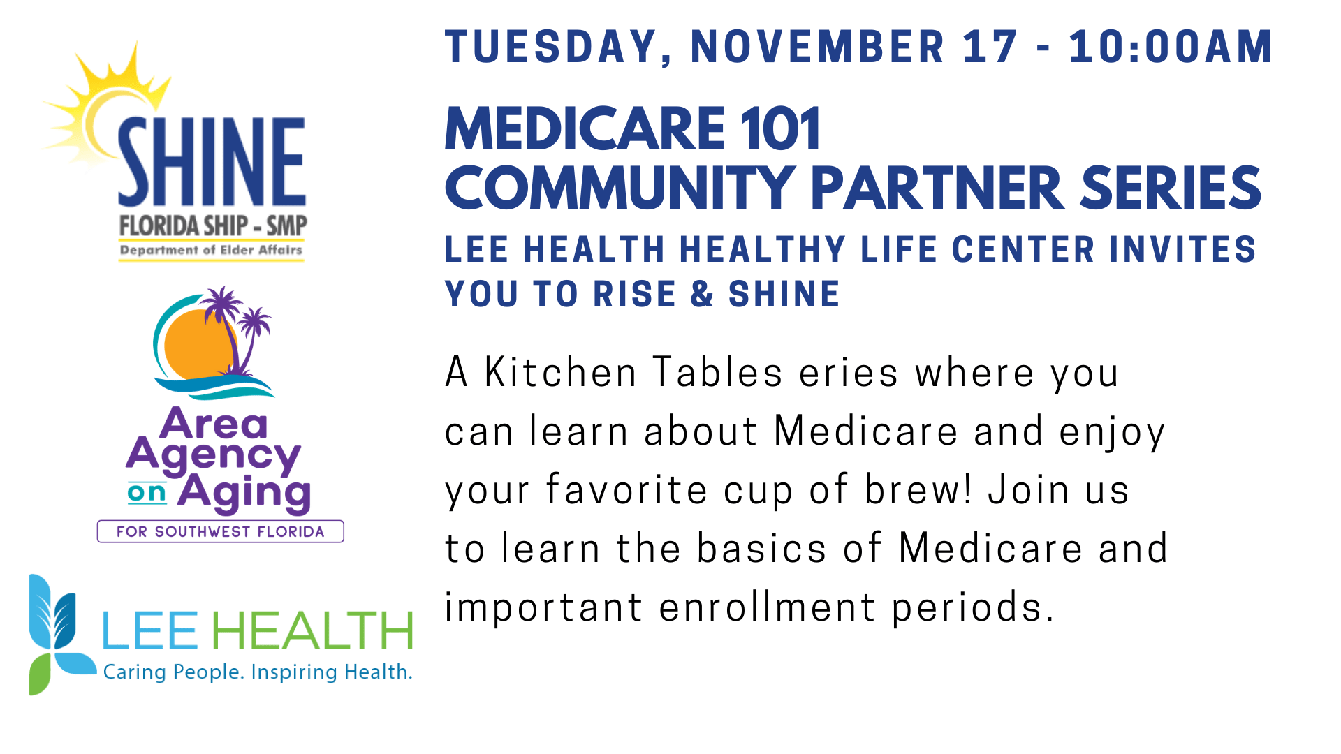Medicare 101 Community Partner Series with Lee Health Healthy Life