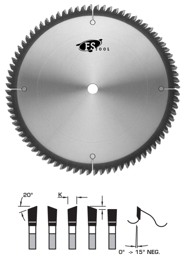 FS TOOL LM4250 Miter Joint Saw Blade (ATB) 10 Inch X 60T, 5/8″ Bore