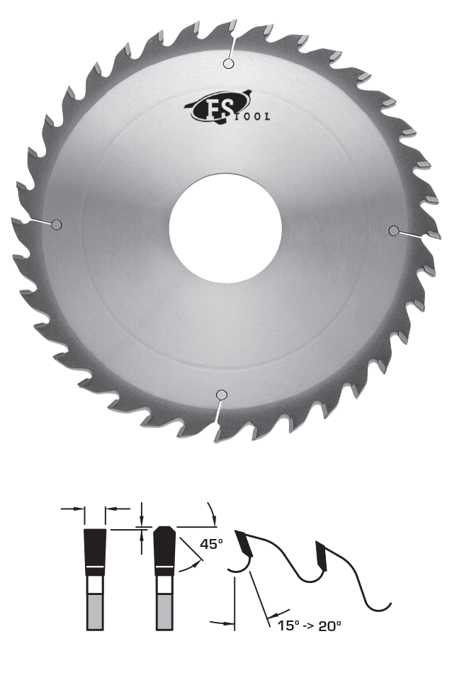 FS TOOL L22306 GLUE LINE RIP SAW BLADE (TCG) 12 Inch X 36T, 1″ Bore
