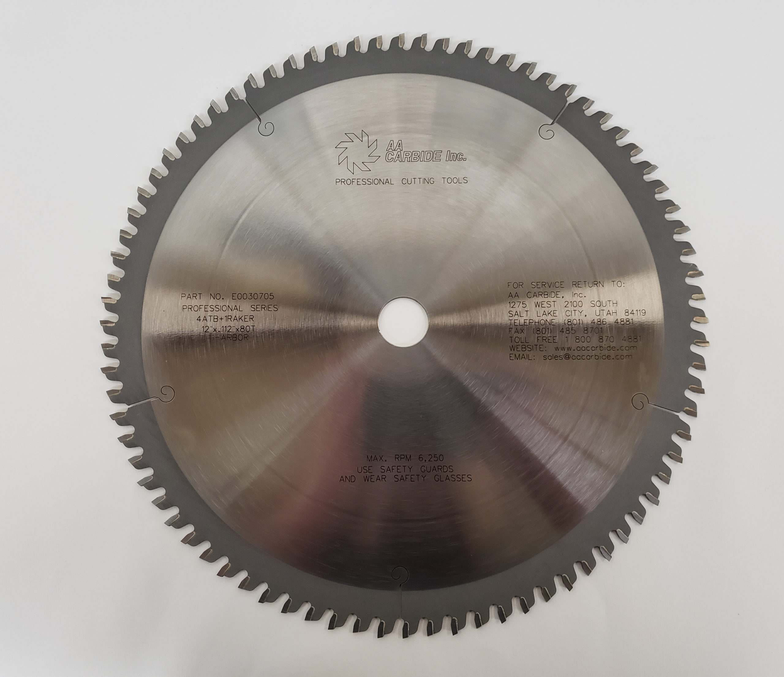 AA CARBIDE R0030705 Miter Joint Saw Blade (ATB) 12 Inch X 80T, 1" Bore