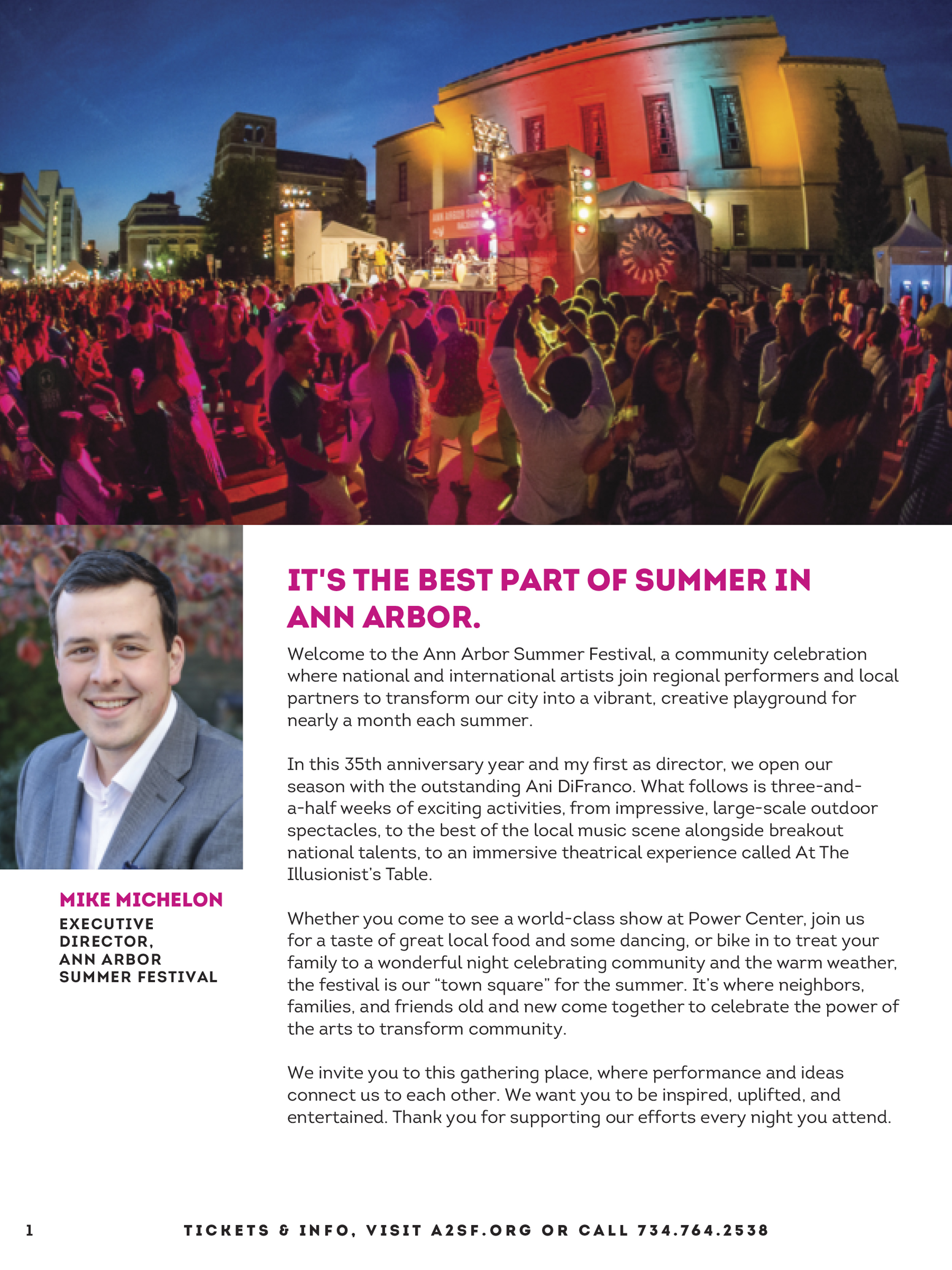 2018 Ann Arbor Summer Festival Program Ann Arbor District Library