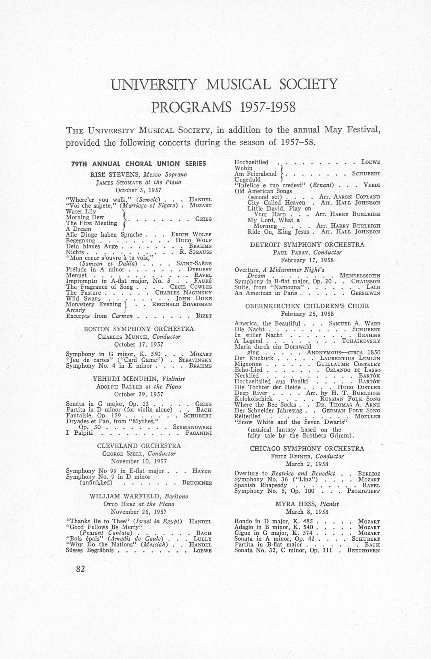 American Anthem In D Minor Ums Concert Program April 20 21 22 23 1968