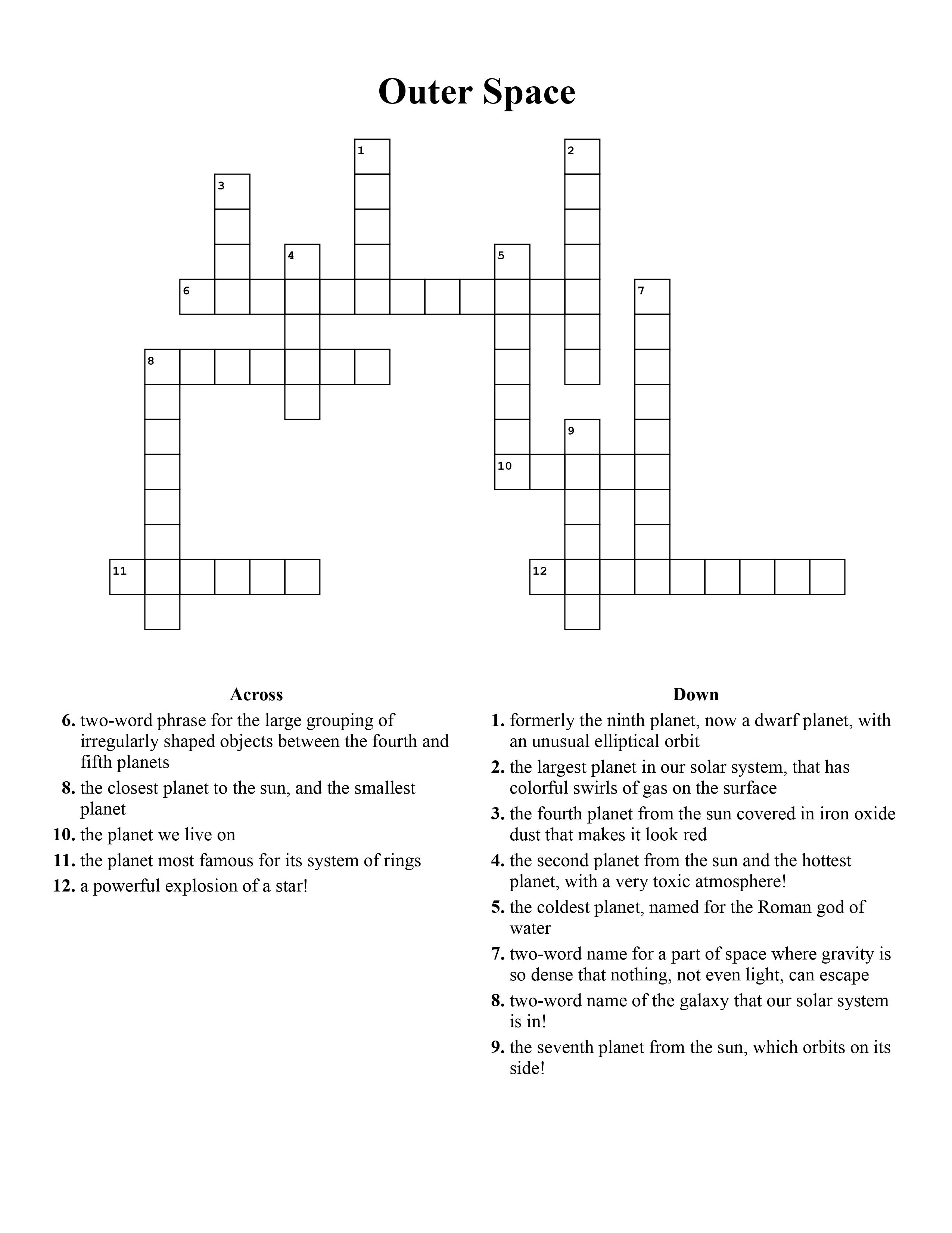 Kids Crossword 4 Ann Arbor District Library