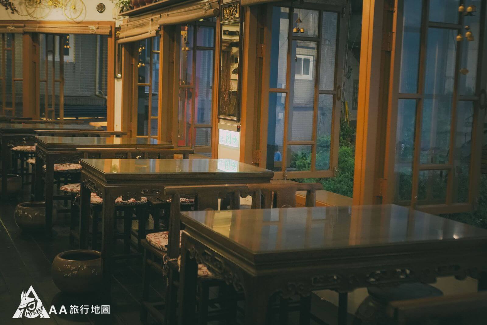 Dining area on the second floor of A-Mei Tea House