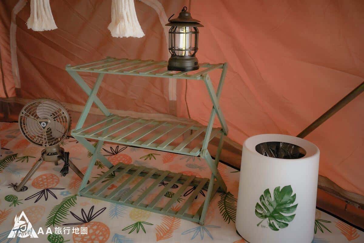 Camping Lights and Trash Cans