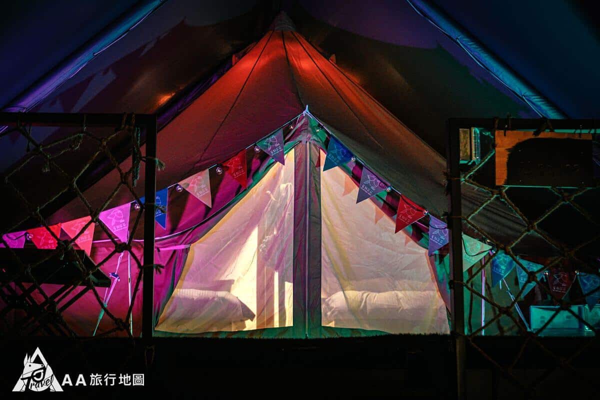 discolored tent door