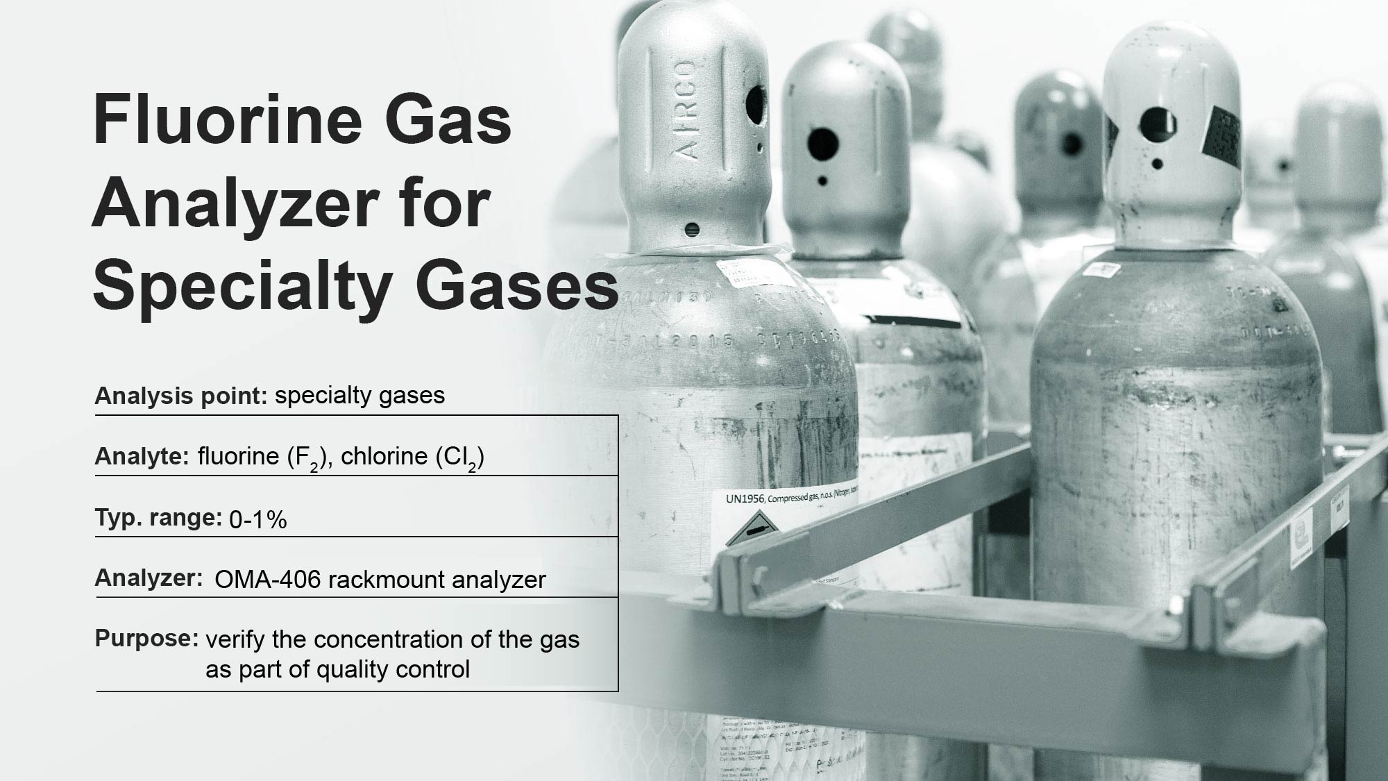 Fluorine Analyzer Online Measuring Fluorine Gas in Specialty Gases