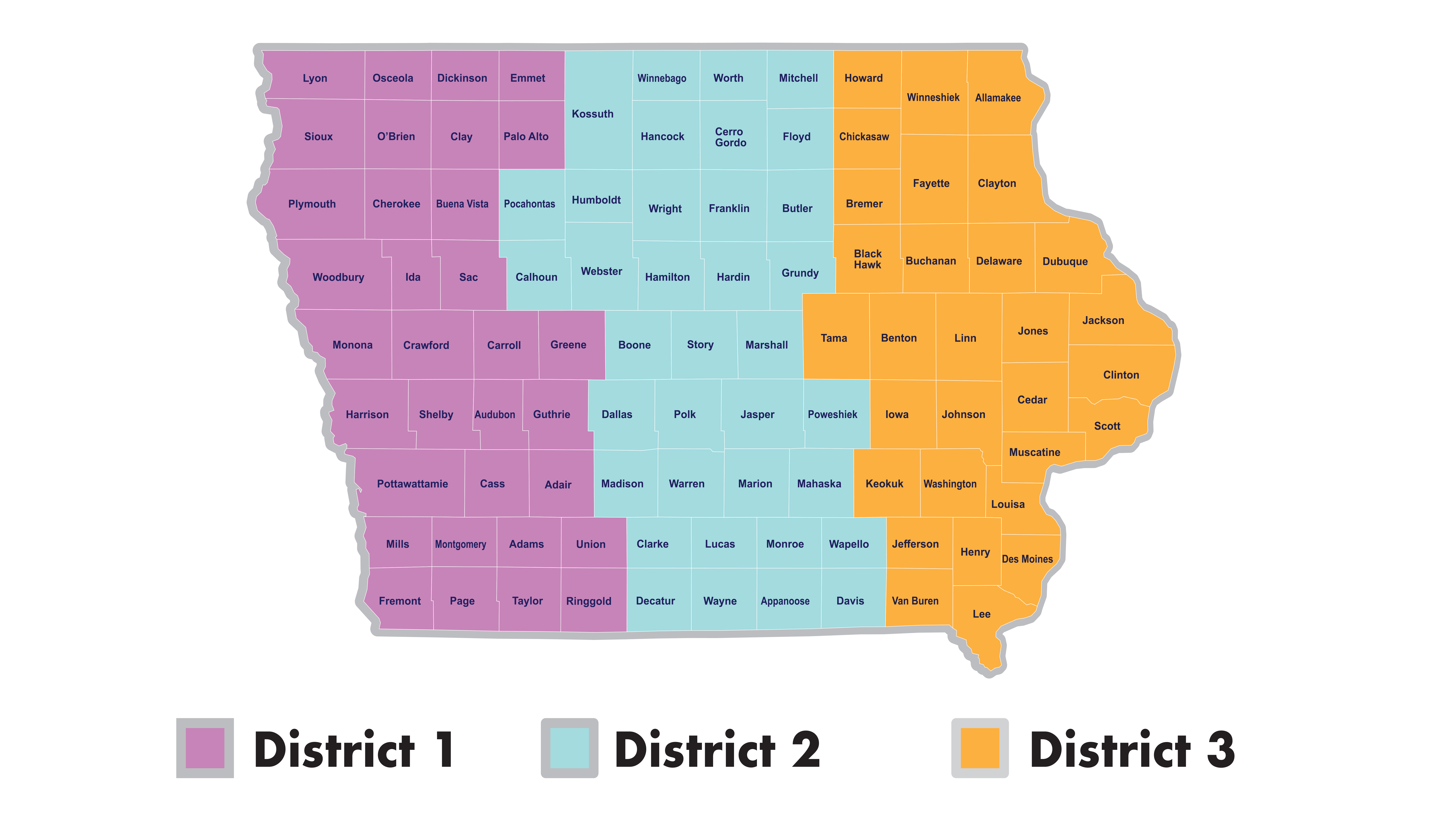 Iowa Districts Map Accountants Association of Iowa