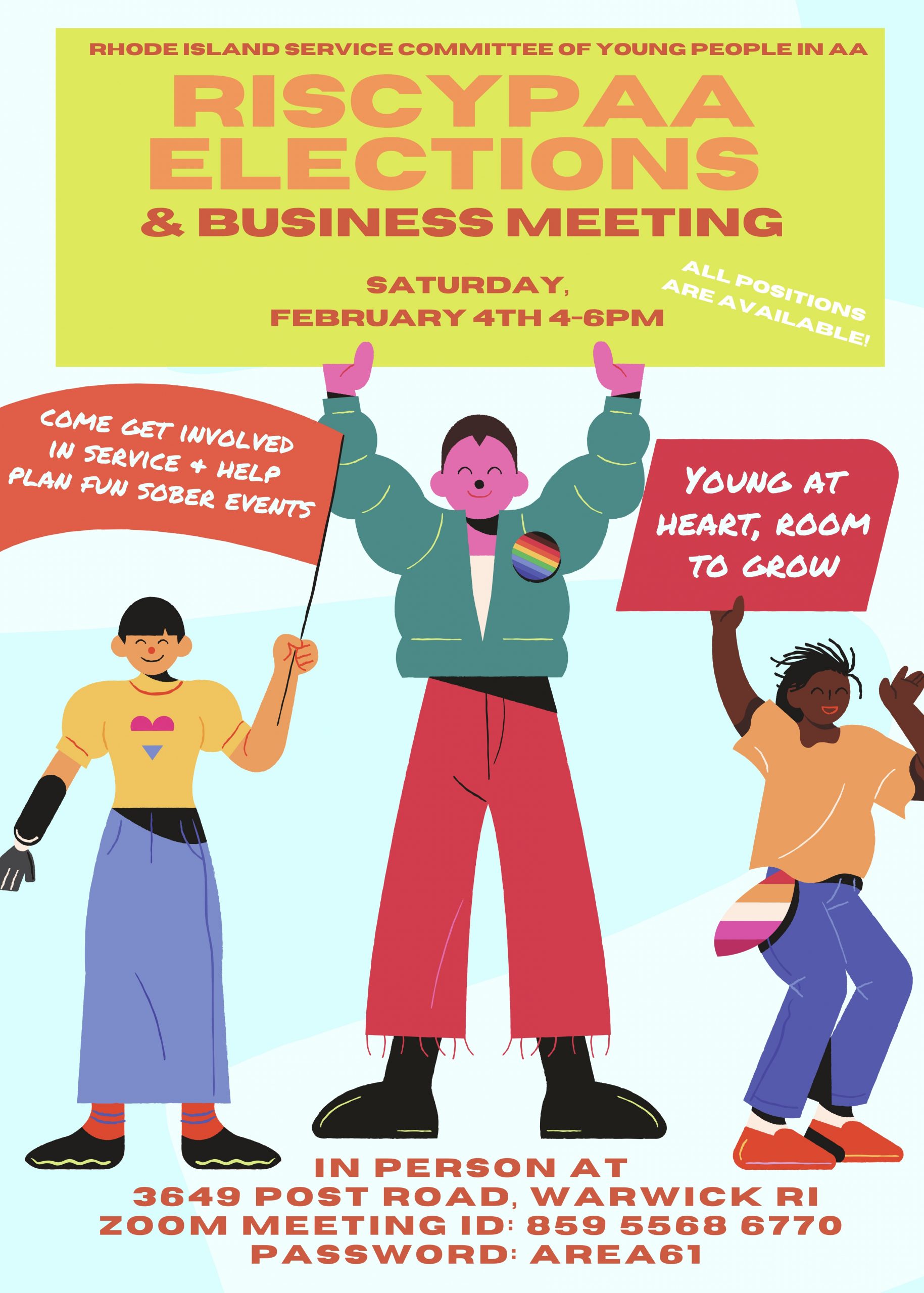 RISCYPAA Elections And Business Meeting Alcoholics Anonymous in Rhode