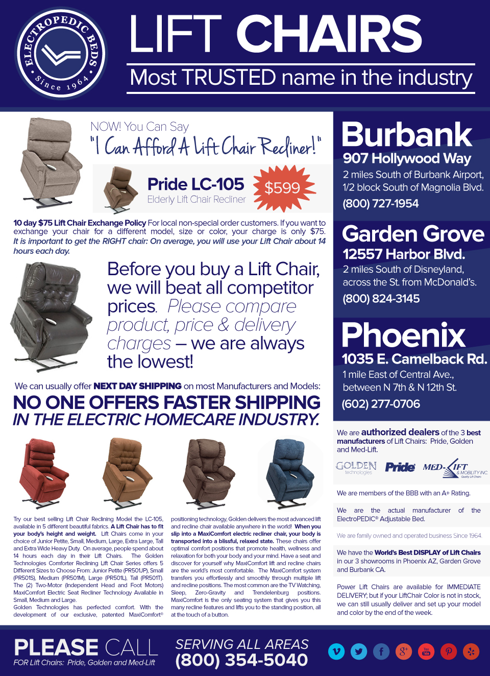 phoenix PRIDE GL358 RECLINING SEAT LIFT CHAIR RECLINER