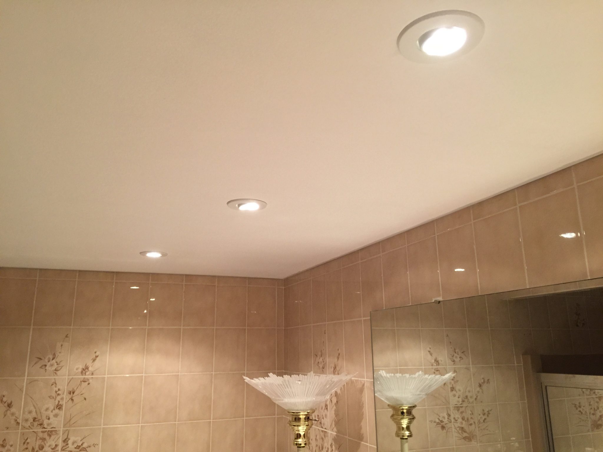 Recessed Bathroom Lights Installed A and M Electric, LLC