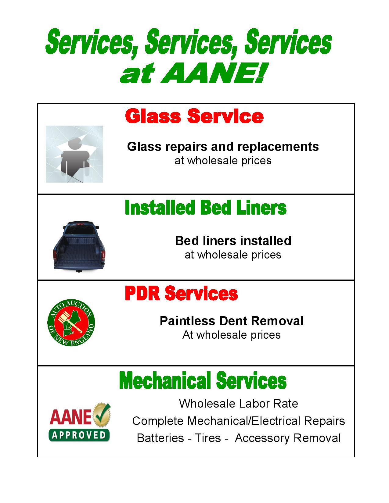 Services Offered at Auto Auction of New England