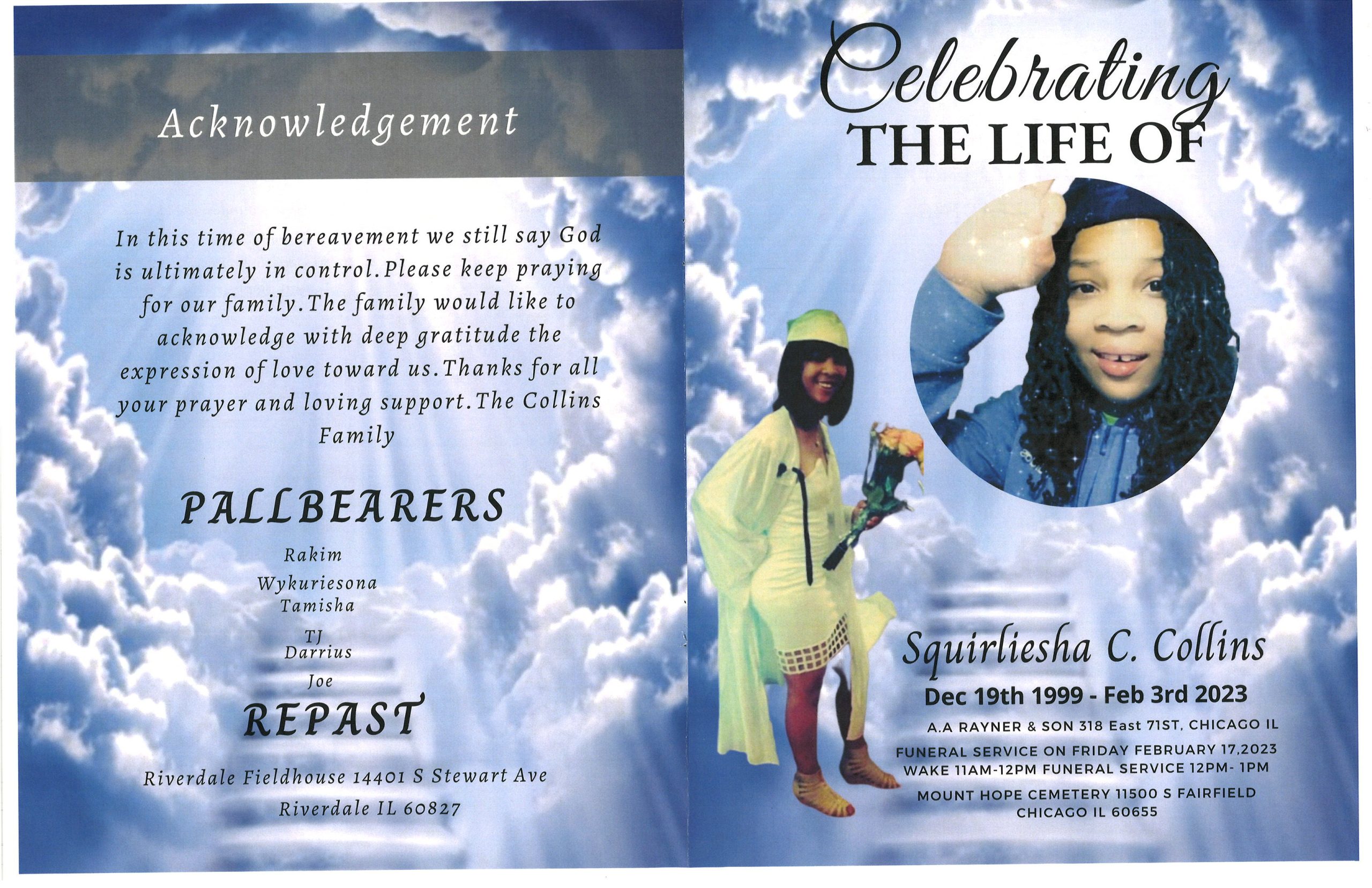 Suirliesha C Collins Obituary AA Rayner and Sons Funeral Homes