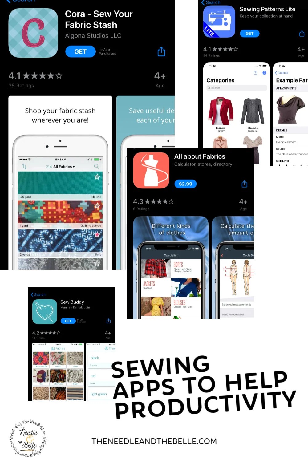 Sewing can be really exciting and that can lead to a little disorganization. But there are apps that can help! Here are some that I found. 