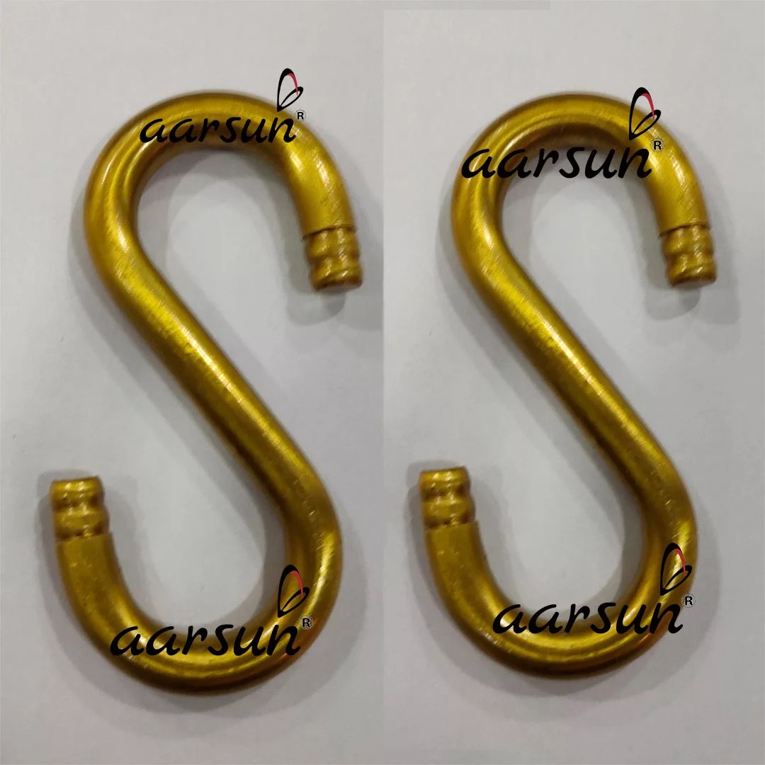 S shape swing hooks brass chain hooks for jhula hanging