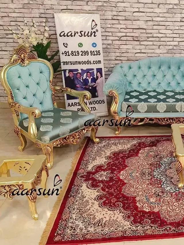 10 Premium Sofa Set Designs in Gold Aarsun
