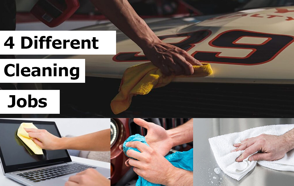 4 Different Cleaning Jobs with Wiping Rags Best Quality Wiping Rags