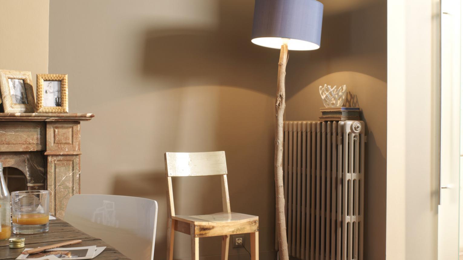 Idee peinture salon, peinture couleur caramel Dulux