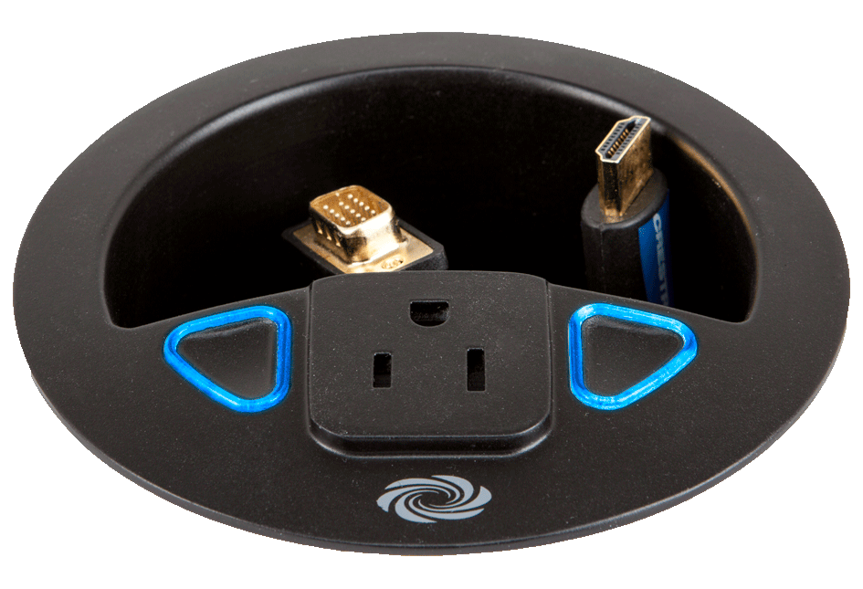 Crestron TT101BT Crestron Cable Caddy w/Cables & 120V Outlet, Black