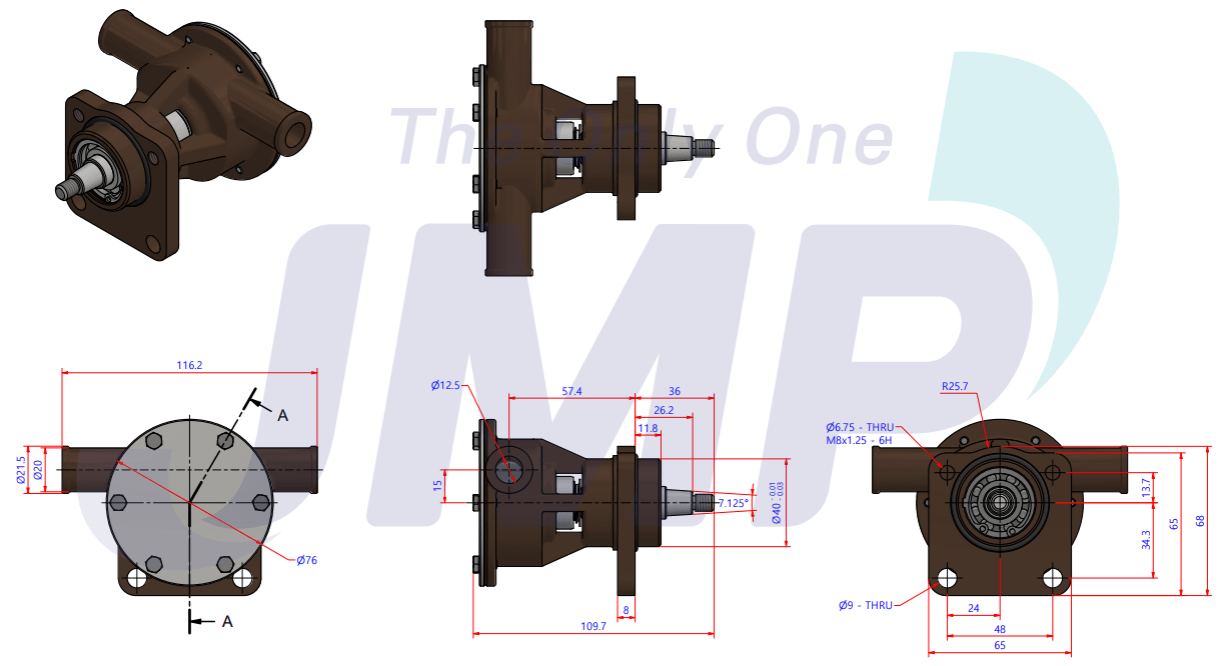Impeller pump Northern Lights M673 series Cooling water pump AB