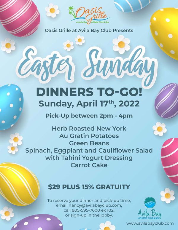 Avila Bay Athletic Club & Spa View Announcement 4/8/2022 April Newsletter 2022