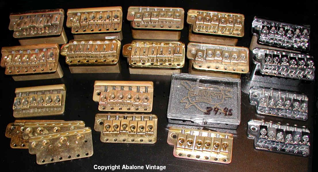 Brass bridges / Vintage Charvel, Starz, Mighty Mite, Guitar Man, Schecter.