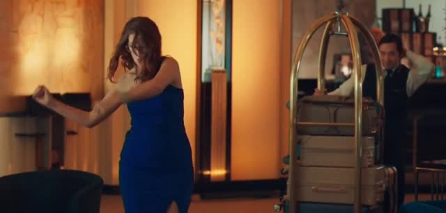 girl dancing in a blue suit Ad Commercial on TV 2020