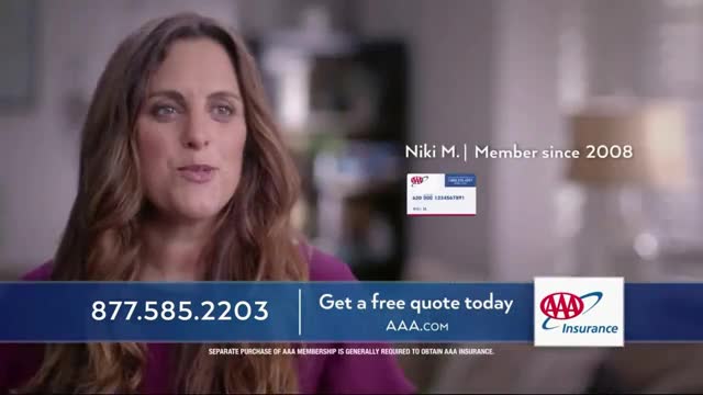 AAA Insurance Auto Insurance Niki Ad Commercial on TV