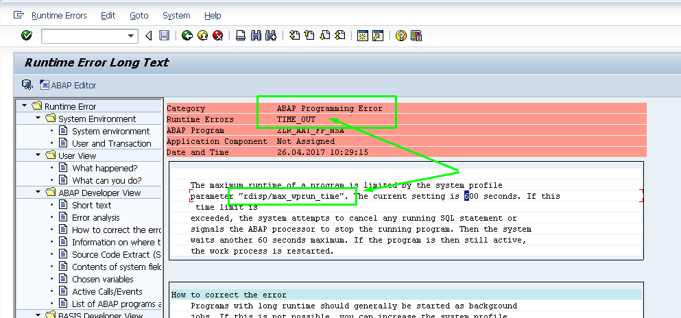 TIME_OUT ABAP Programming Error ABAP Academy