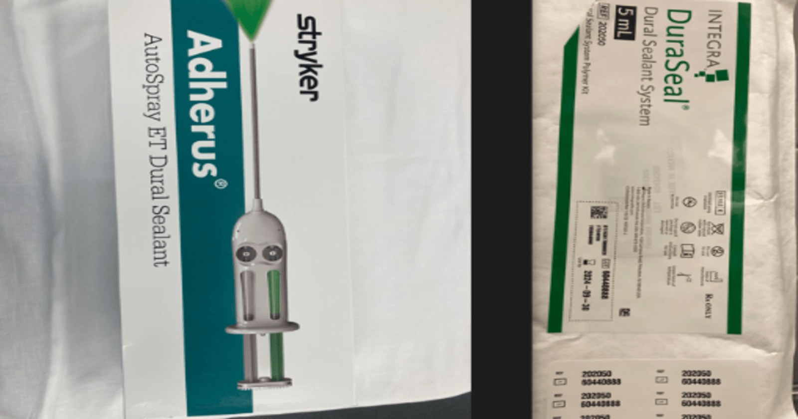 Adherus vs DuraSeal Dural leak prevention
