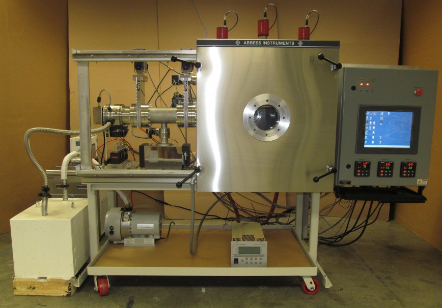 Side Loading Cube Chamber with Vertical Slide Door Abbess Instruments Vacuum Chambers