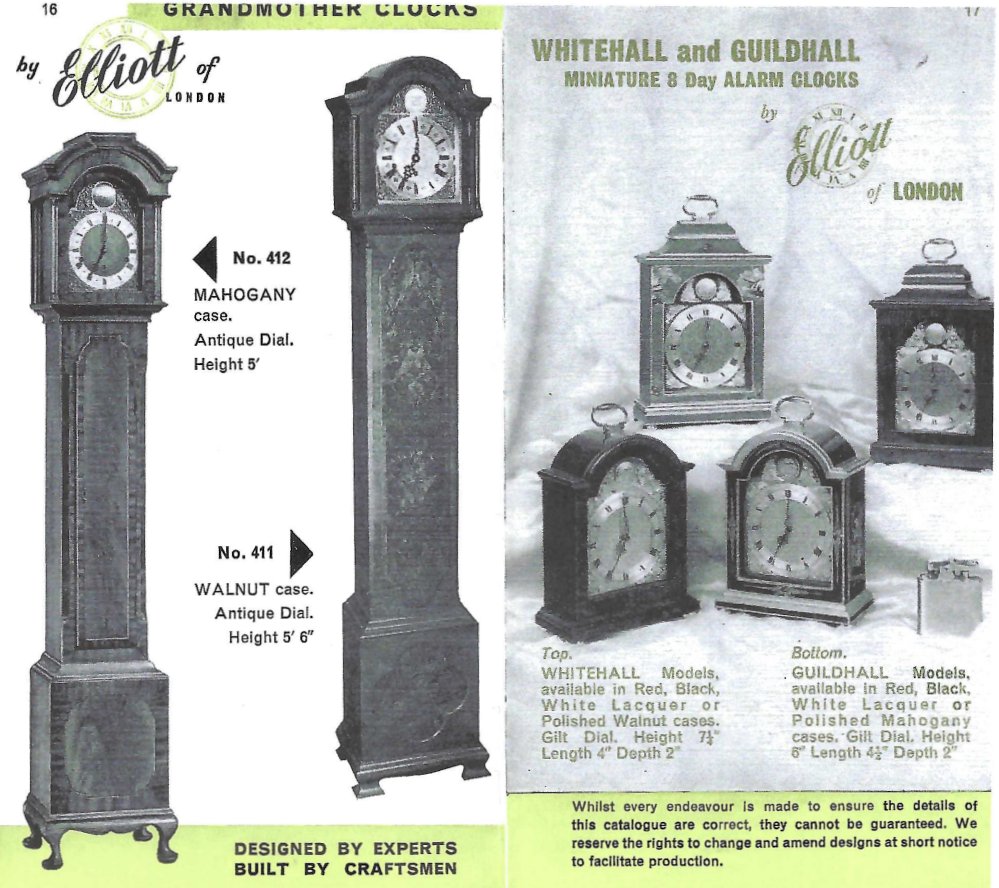 Elliott Clock Catalogue 1974
