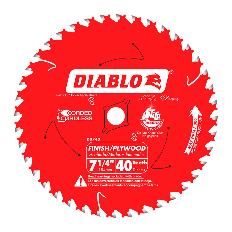 7-1/4" X 60 Tooth Finish Saw Blade - Abbey
