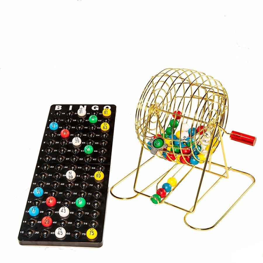 Small Brass Plated Bingo Cage Set Abbott Bingo Products Bingo Supplies