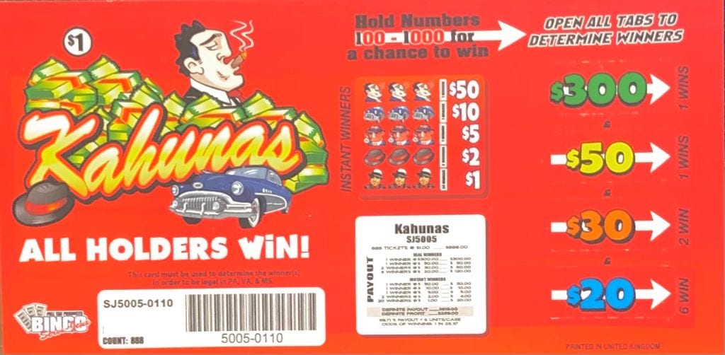 Pull Tabs CT Authorized Bingo Supplies