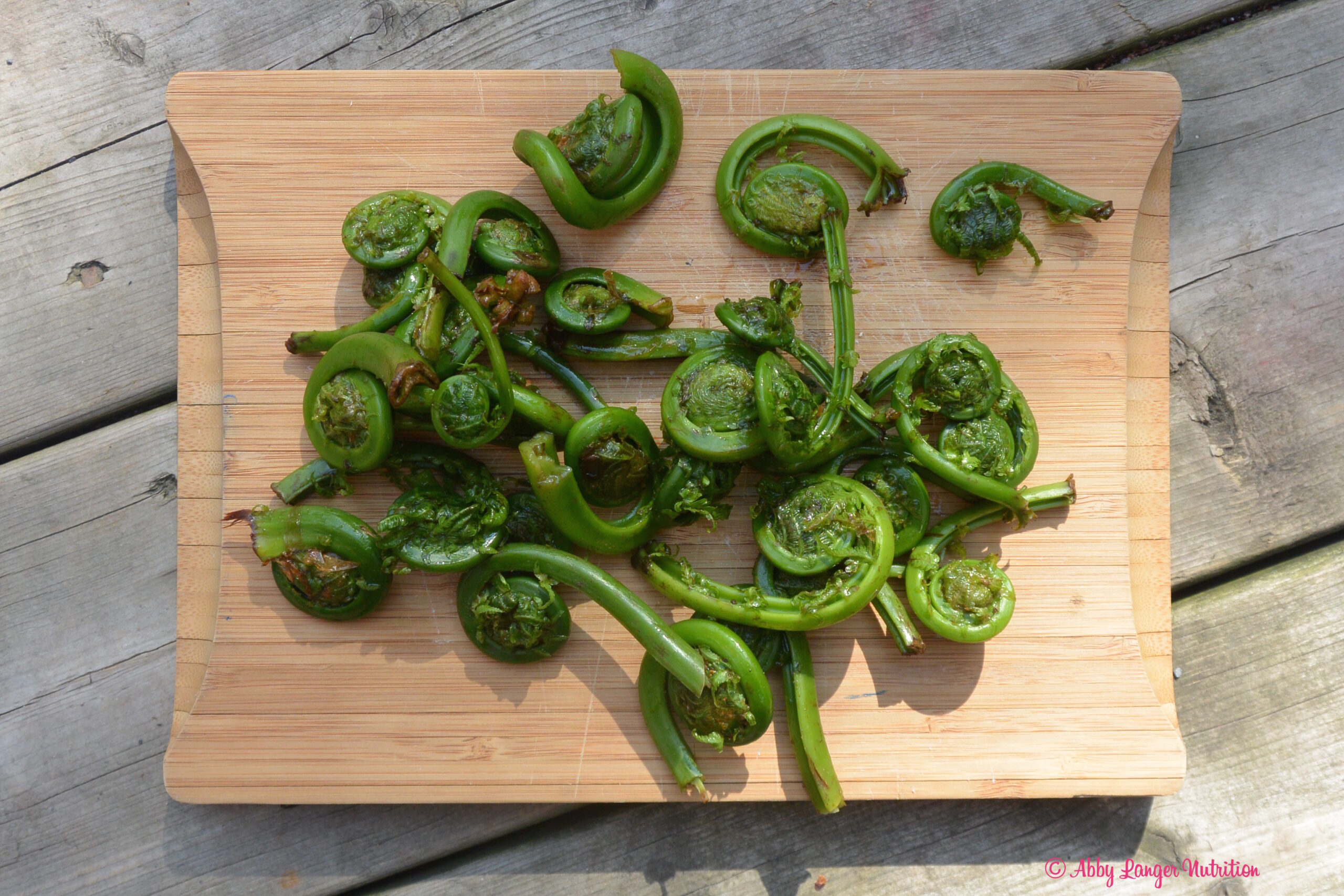 Pan Fried Tofu with Ramps and Fiddleheads Abby Langer