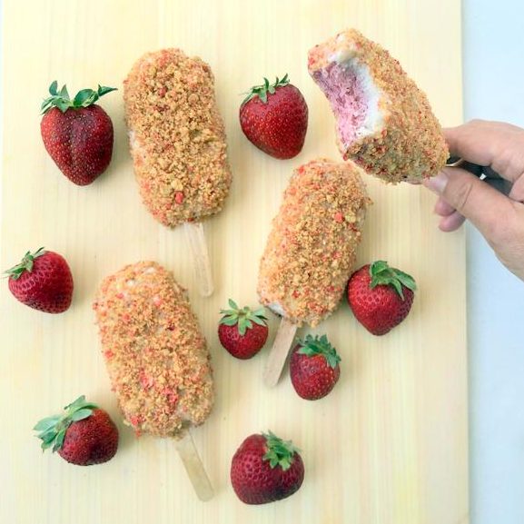 Strawberry Shortcake Ice Cream Bars (V & GF) Abby Phon