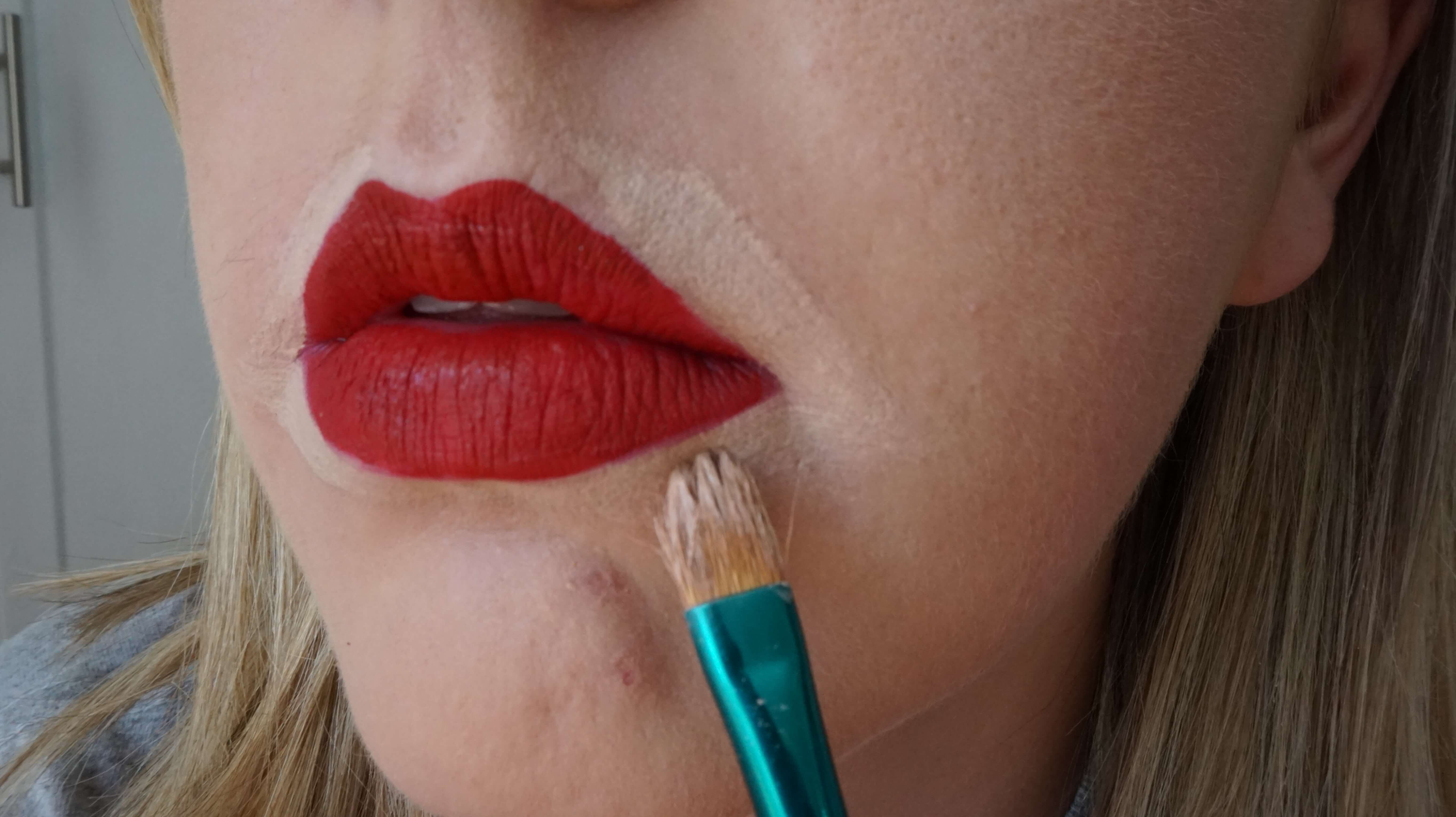 carving out my lips with concealer Abby Sheehan Makeup