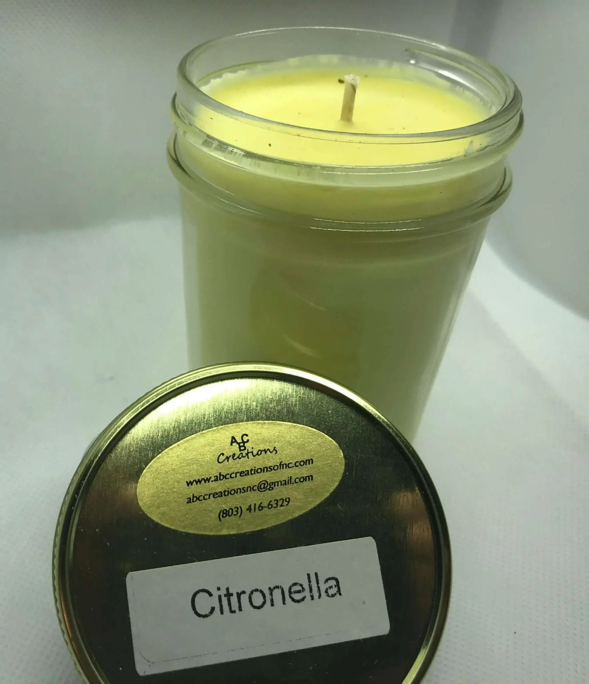 Citronella Soy Candle ABC Creations of NC