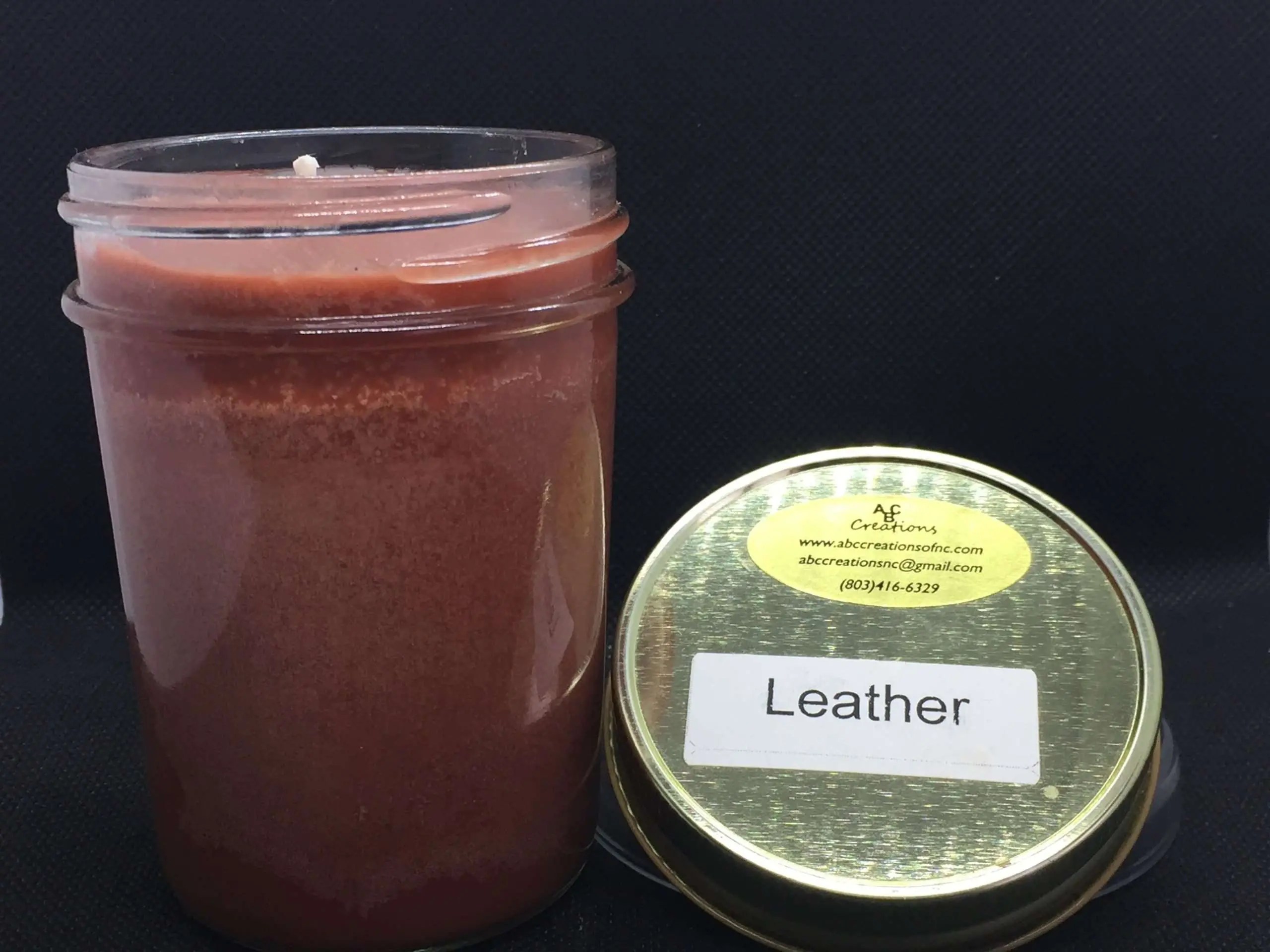 Leather Soy Candle ABC Creations of NC