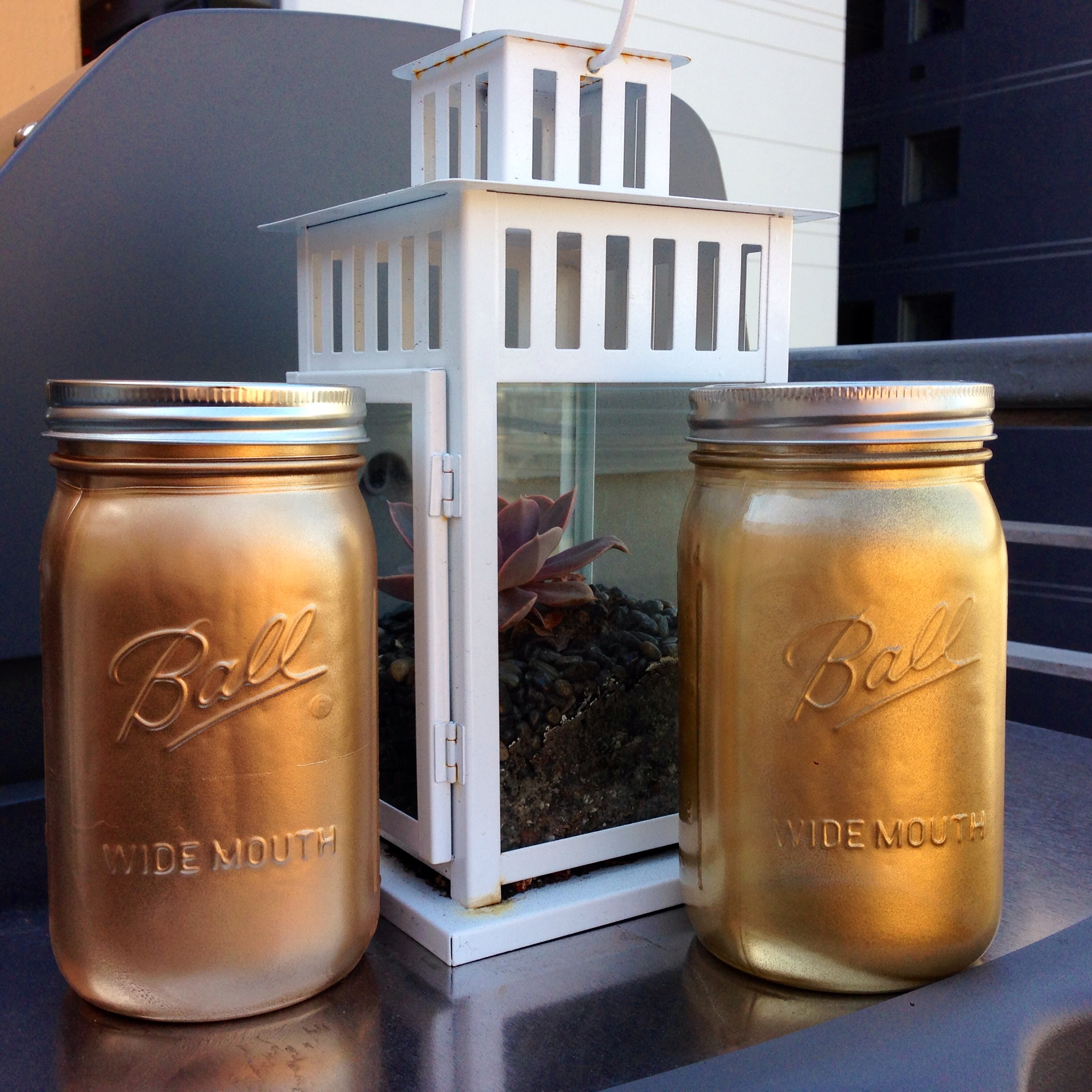 DIY Gold Dipped Mason Jars San Francisco Event Planning