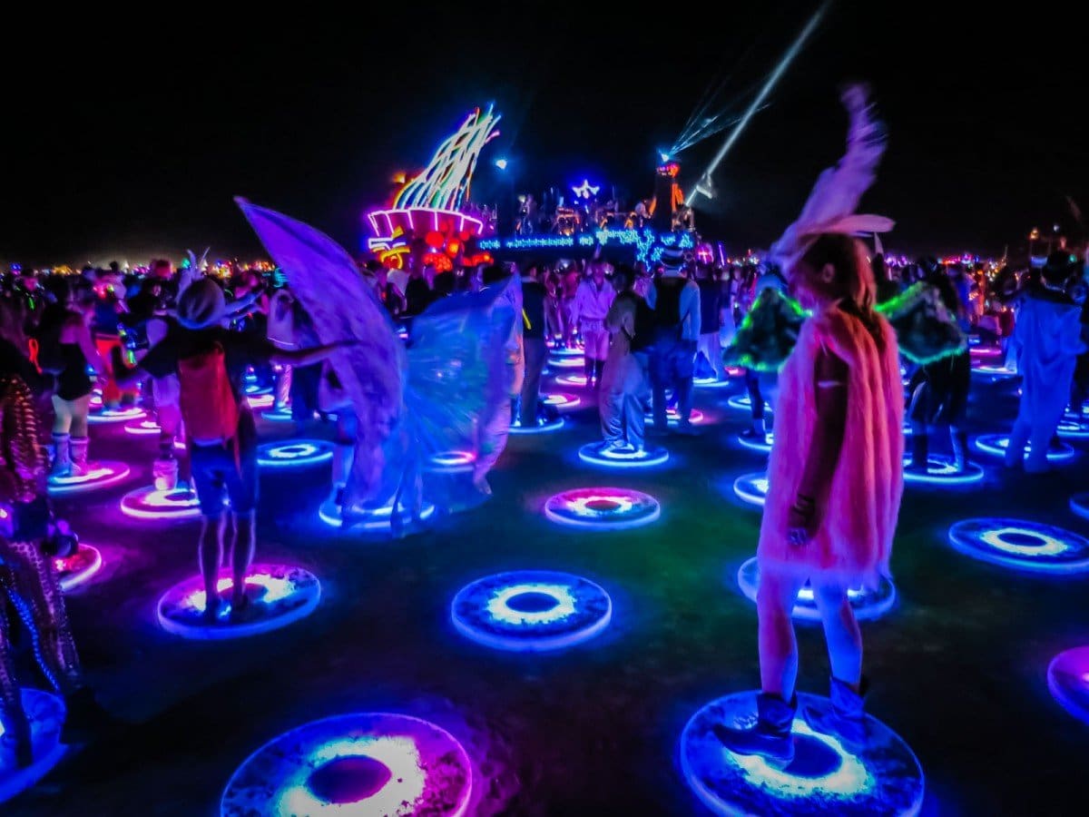 burning man lighting floor ABCey Events