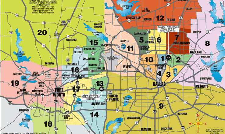 DFW Map ABC Apartment Locators