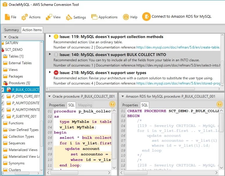 How to convert Oracle BULK COLLECT clause to MySQL